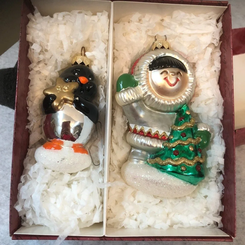 Vintage 1998  Hallmark Keepsake Ornaments Blown Glass Frosty Friends  EUC